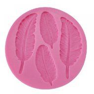 GOOTRADES 4 Cavity 3D Feather Shaped Silicone Cake Mold Candy Jelly Fondant Making Mold Tools