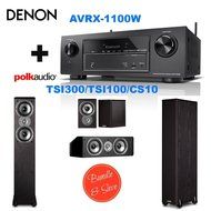 Denon AVR-X1100W 7.2 Channel Full 4K Ultra HD A/V Receiver with Bluetooth and Wi-Fi + 2 Polk Audio TSi300 Floorstanding...