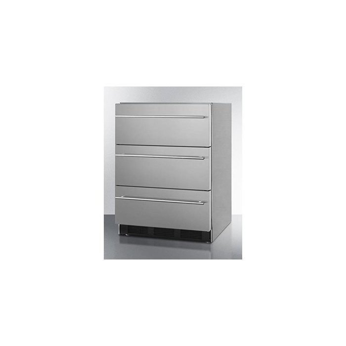 Summit SP6DSSTBOS7THINADA 24" ADA Compliant Commercial Outdoor 3 Drawer Refrigerator with 5.4 cu. ft. Capacity...