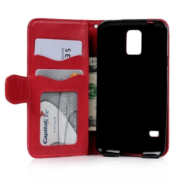 S5 Case,Samsung Galaxy S5 Case (I9600) - Wallet Embossed Totem Flower Design Folio Flip PU Leather with Stand... N21