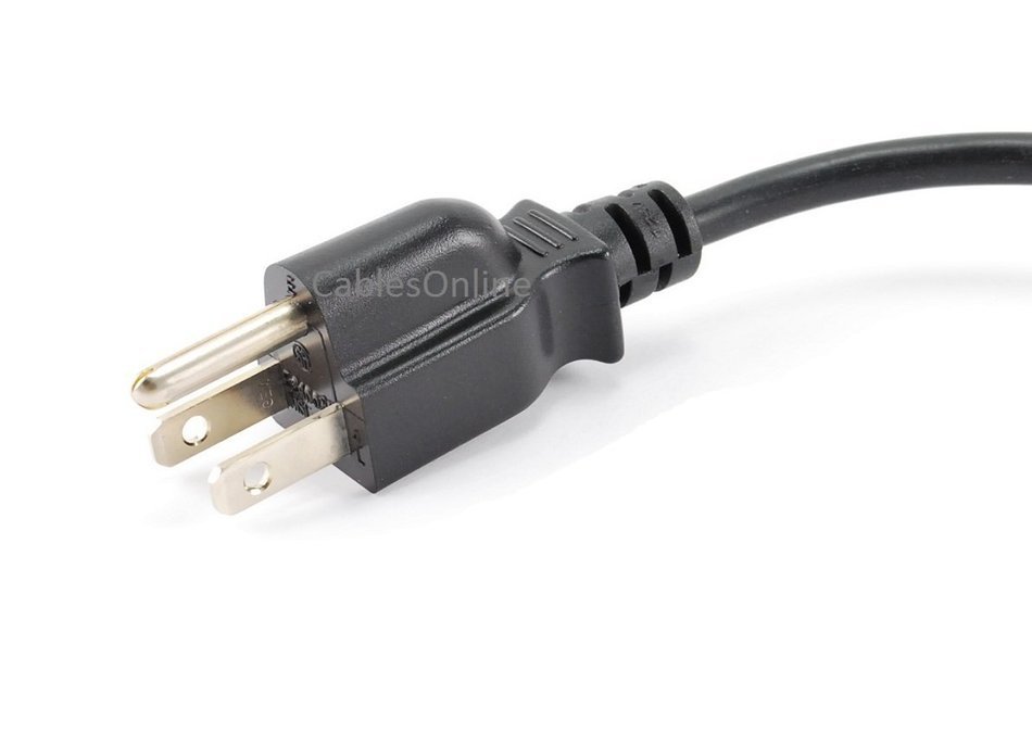 CablesOnline 3ft Right-Angle AC Power Cord Cable with 3-Conductor PC Power Connector (PC-303R) N2