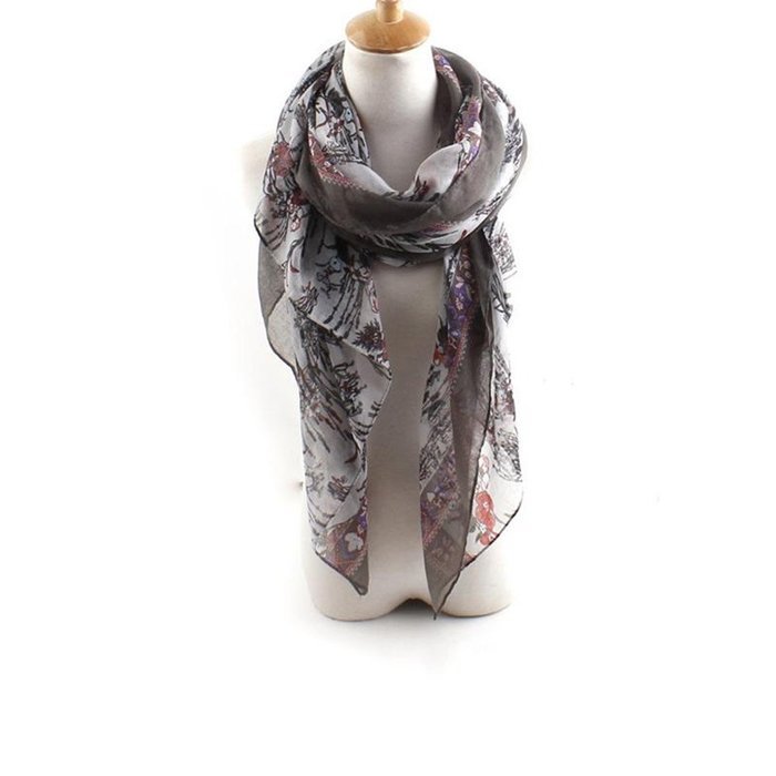 Banggood Womens Bohemian Retro Style nice Pattern Long Beach Shawl Scarf