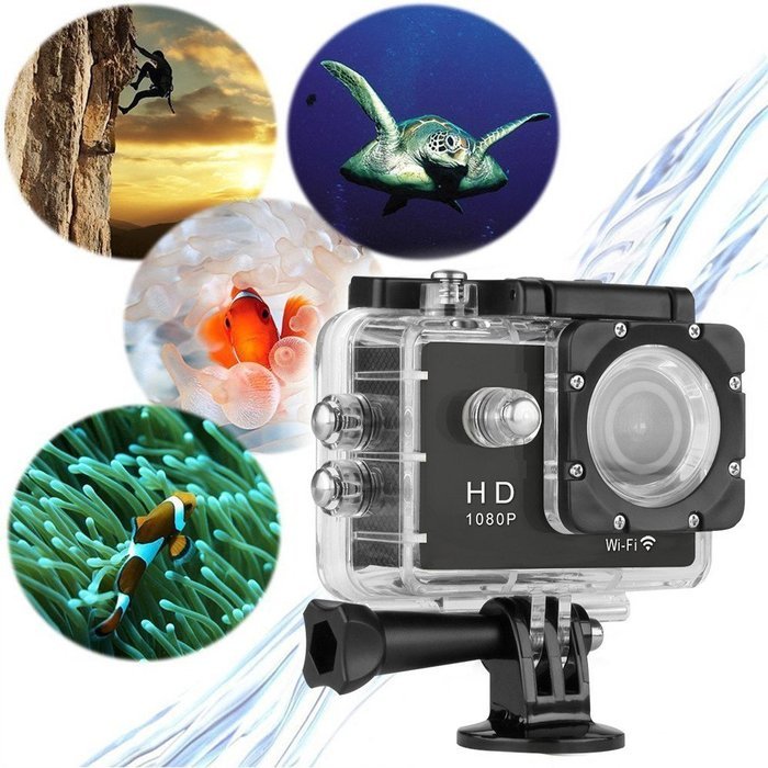 Y8-P 2.0 Inch WiFi 1080P Full HD 30M Waterproof H264 12Mp Video Action DV Sports Camera Black N6
