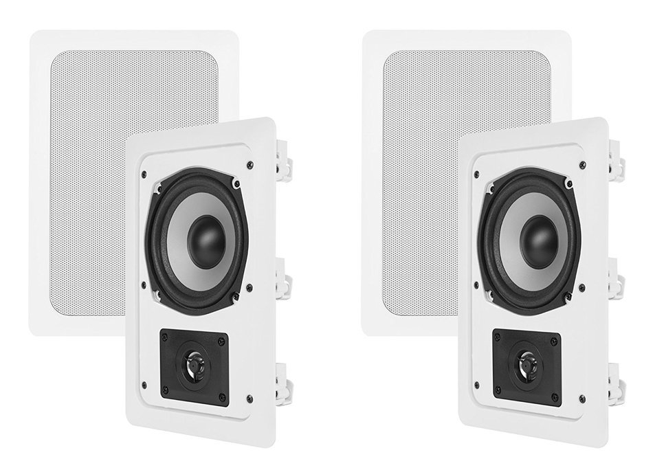 4) VM Audio Shaker 5.25-Inch 150W 2 Way In-Wall Surround Sound Home Speaker Four N4