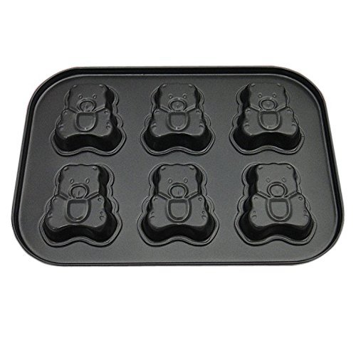 YOFAN Steel Nonstick 6-Cavity Cake Pan , Cake Mold (BEARS)