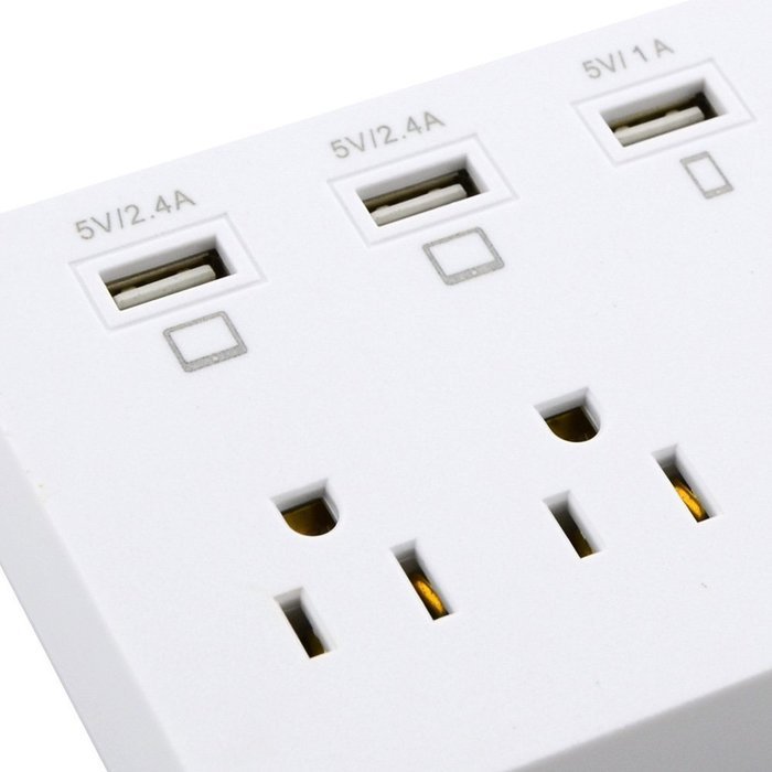 [New] Outtek 6-Outlet Fireproof Surge Protector 1625W/13A with 6 USB Ports (5V/2.4A*2 and 5V/1A*4) Charging Station... N14