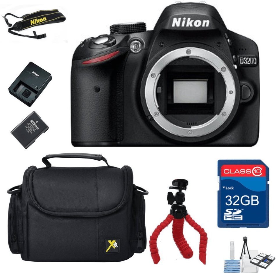 Top Value Bundle For D3200 DX DSLR (Body Only) + 32GB In Memory + Camera Carry Case + Flexible Tripod + 6pc Starter...
