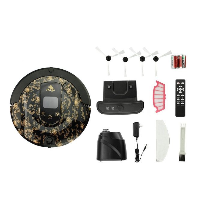 Robot Vacuum Cleaner, FSTgo FR-808 B Robotic Cleaner (Sweep, Dry Mop, Vacuum Clean, UV Sterilization,Drop-Sensing...