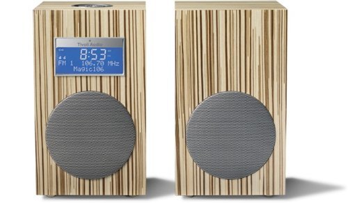 Tivoli - Model 10 Stereo Combo - AM/FM Clock Stereo - Designer - Lines/Silver