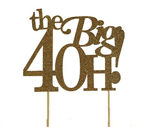 All About Details Gold The Big 4OH! Cake Topper