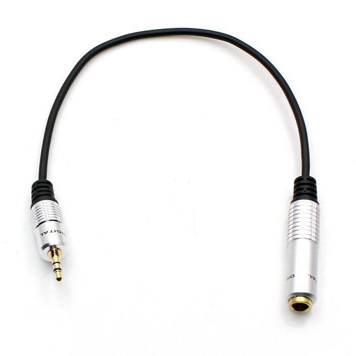 LEMENG 12 inchs Golden Plated Metal Stereo 3.5mm Male to 6.35mm Female Cable, 1/8 Male to 1/4 Female Stereo Jack...