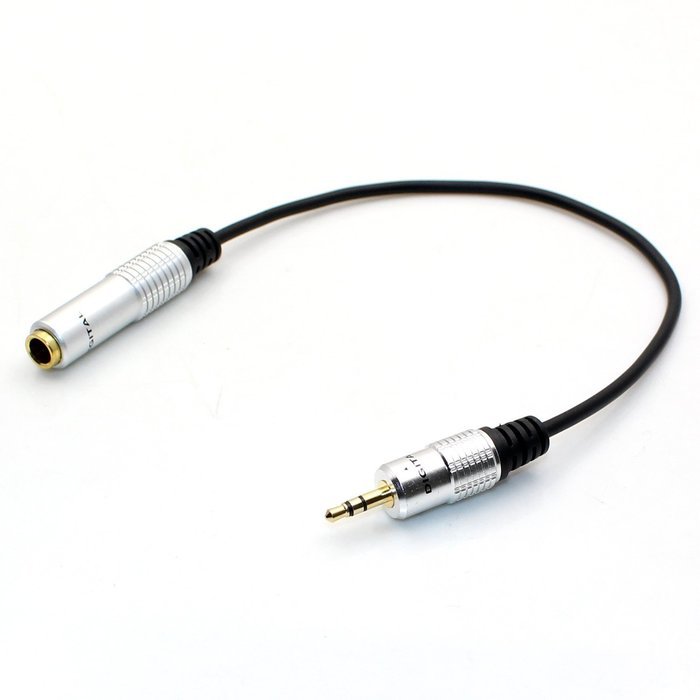 LEMENG 12 inchs Golden Plated Metal Stereo 3.5mm Male to 6.35mm Female Cable, 1/8 Male to 1/4 Female Stereo Jack... N2