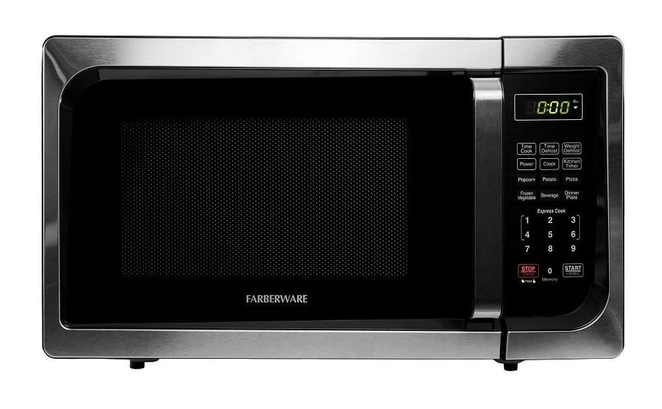 Farberware FMO09AHTBKC Classic 900W Microwave Oven, 0.9 cu. ft., Stainless Steel N4