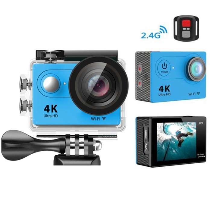 Sport Camera, TONSEE H9R Ultra HD 4K WiFi 2.0 Inch Sport Camera Video Camcorder+Remote Control - Blue