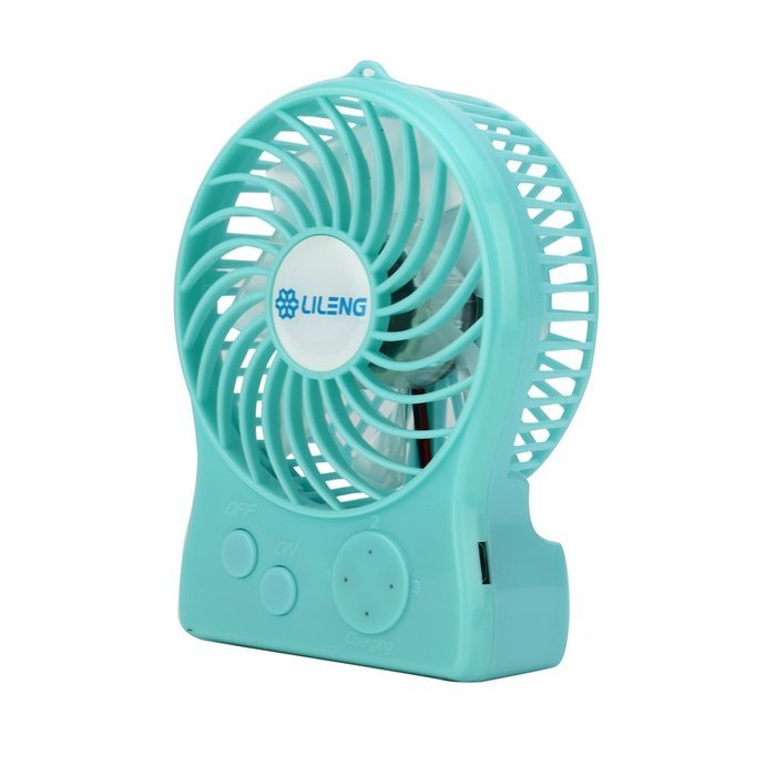 iKKEGOL Mini Portable Wireless Rechargeable Super Strong Wind Fluorescence Cooling Desk Fan - 3 Mode Wind Speed... N27