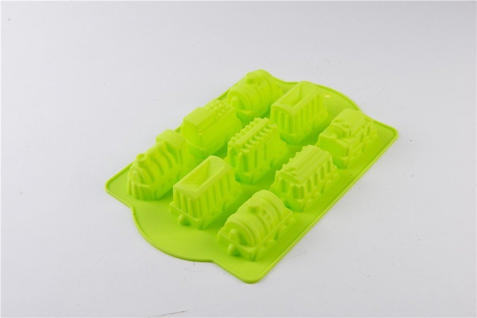 9 Hole Train Shape Silicone Thick Cake Mold Mould Baking Supply