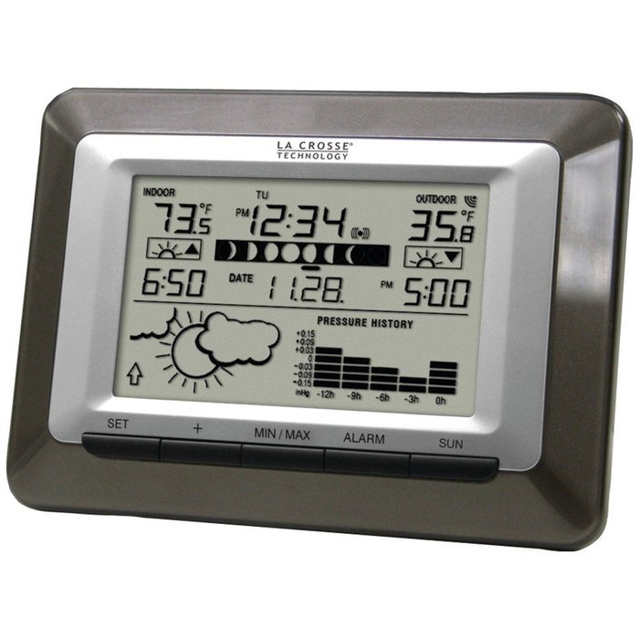1 - Wireless Sun/Moon Forecast Station, 24 forecast icons based on temp & air pressure readings, Barometric pressure...