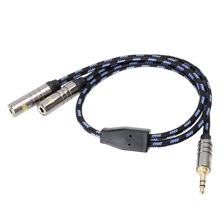 Audio AUX Splitter Cable, iKross 3.5mm Headphone Braided Jacket Audio Stereo Splitter Cable - 1 Male to 2 Female... N4