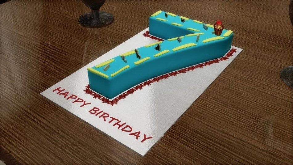 Small Number Seven 7 Wedding Birthday Anniversary Cake Baking Pan / Tin 10" X 8"