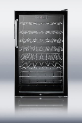 Summit SWC525LTBADA: ADA compliant 20" wide freestanding wine cellar with lock, digital thermostat and towel bar...