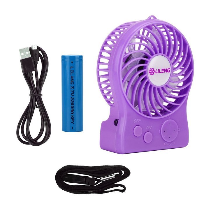 iKKEGOL Mini Portable Wireless Rechargeable Super Strong Wind Fluorescence Cooling Desk Fan - 3 Mode Wind Speed... N39