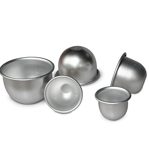 Astra Gourmet Set of 4 Aluminum Deep Semicircle Round Chiffon Cake Pan Bobbi Doll Princess Cake Mold Pudding Dessert...