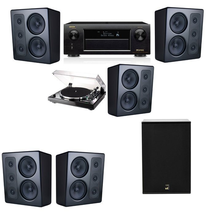 M&K Sound MP300 Monitor Speaker 5.1 Thorens TD-240-2 X12 Denon AVR-X5200W