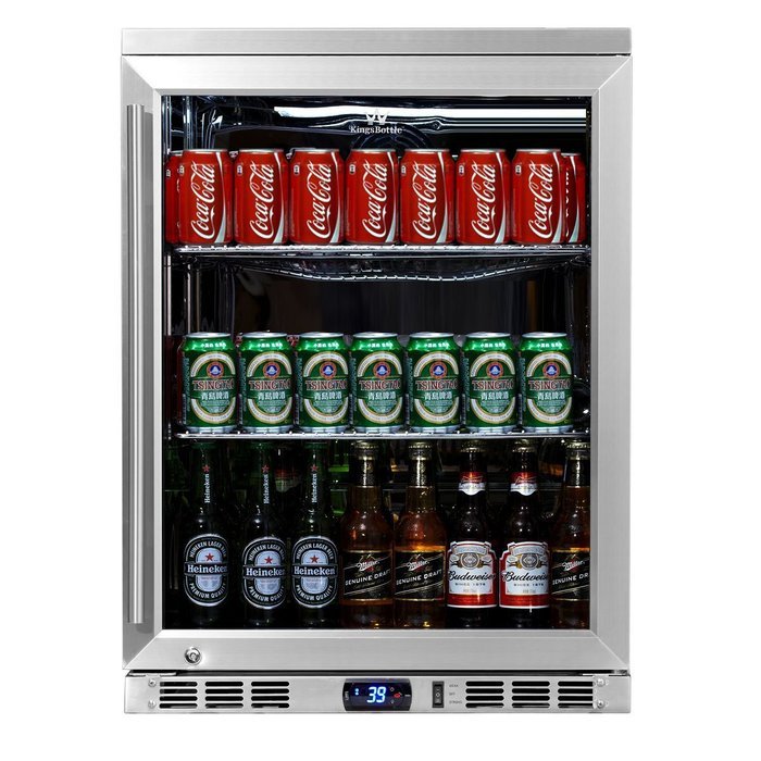 KingsBottle 140 Can 1-Door Under Counter Beverage Cooler, Heating Glass N3