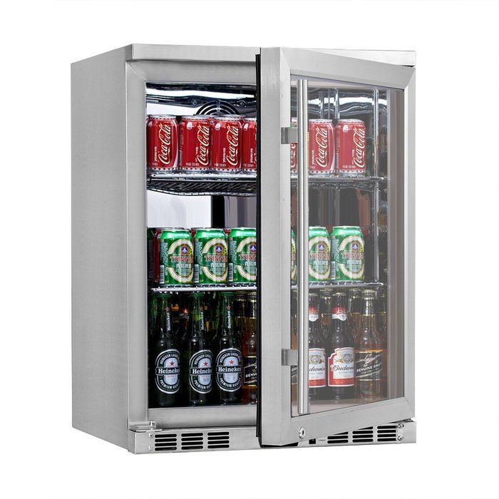 KingsBottle 140 Can 1-Door Under Counter Beverage Cooler, Heating Glass N5