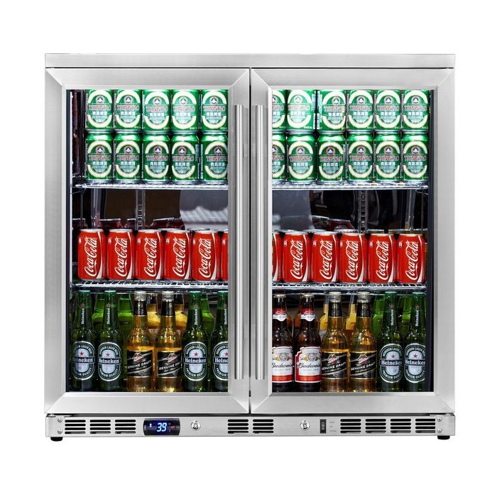 KingsBottle 140 Can 1-Door Under Counter Beverage Cooler, Heating Glass N9