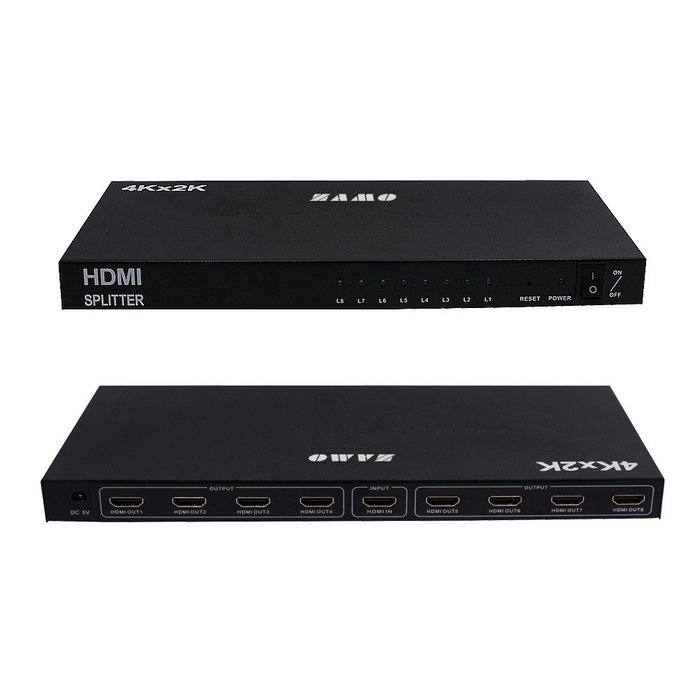 ZAMO 1x4 4 Ports Hdmi Powered Splitter for Full Hd 1080p & 3d Support (One Input to Four Outputs) N17