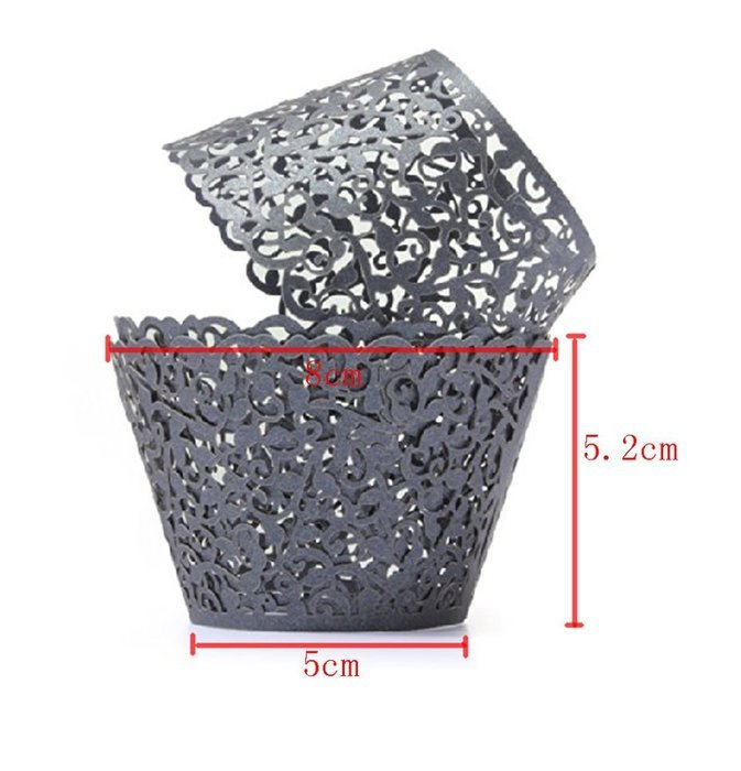 Kobwa(TM) Muffin Case Cupcake Papper Cup Liner Birthday Wedding Cake Wrapper (Red) with Kobwa's Keyring
