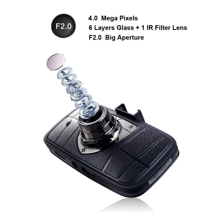 KEHAN C821 Full HD 1920*1080 Car DVR Dash Cam 170&deg; Super Wide Diagonal Viewing Angle 2.7" LCD Ambarella A7 OV4689... N6