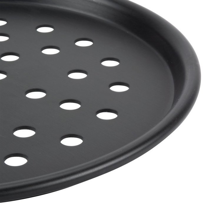 American Metalcraft HC2010P 10" Perforated Hard Coat Anodized Aluminum Tapered / Nesting Pizza Pan N3