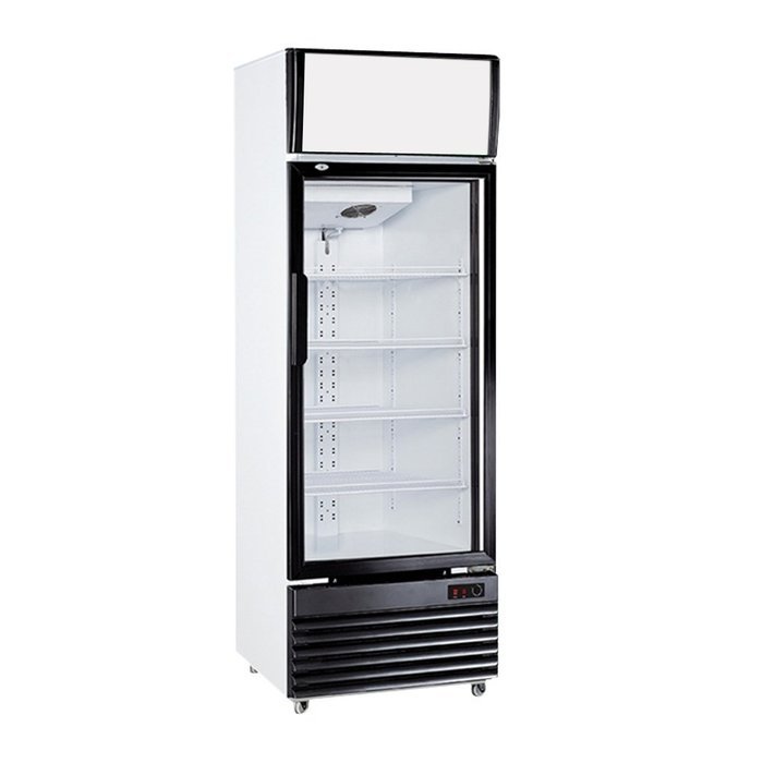 Glass Display 1-Door Frost Free Milk Beer Beverages Showcase Commercial Refrigerator Merchandise Ventilated Upright...