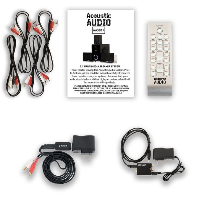 Acoustic Audio AA5817 Home Theater 5.1 Speaker System with Bluetooth and Optical Input