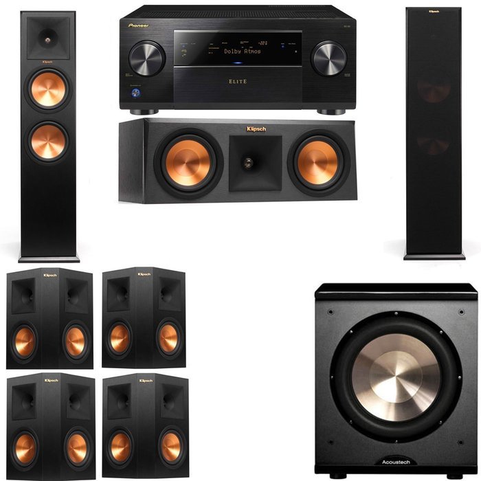 Klipsch RP-280F Tower Speakers-RP-250C-PL-200-7.1-Pioneer Elite SC-85