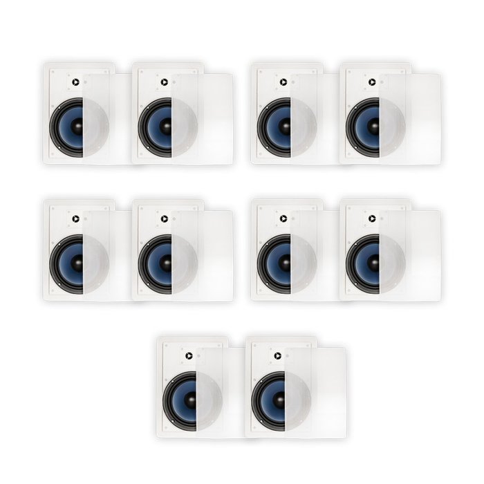 Blue Octave RW83 In Wall 8" Speakers 3 Way Home 3800 Watts New 5 Pair Pack RW83-5PR