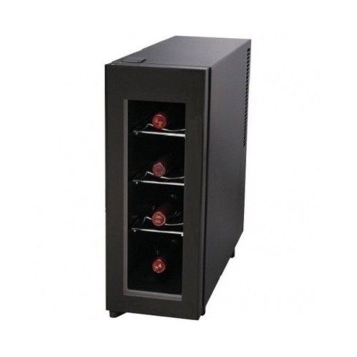 Rodriguezad Wine Cooler Refrigerator Chiller 4 Bottle Beverage Steel Cellar Glass Door