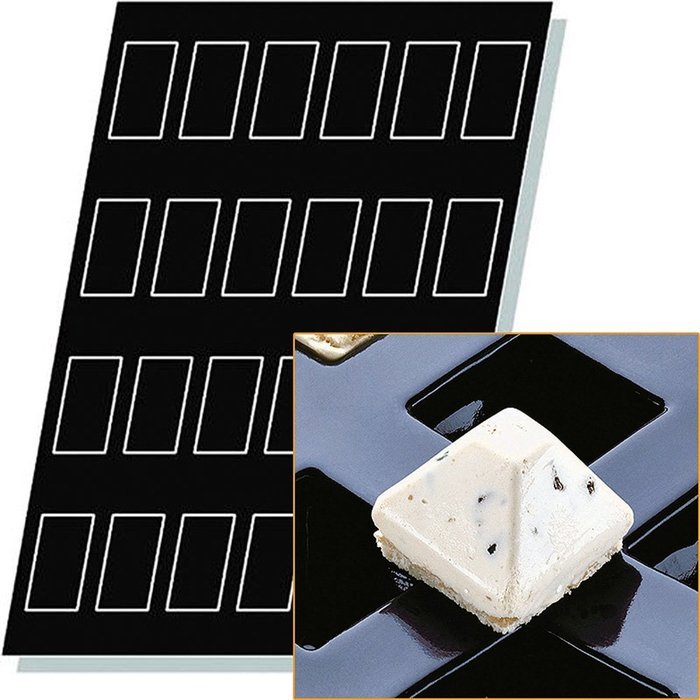 Matfer Bourgeat Silicone Flexipan Rectangular Baking Molds, 24 Cups 336010