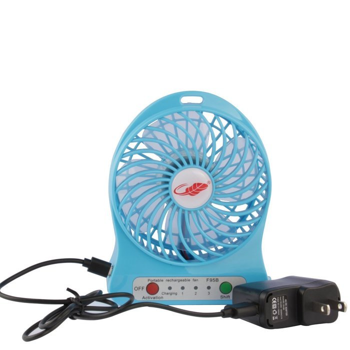 Luowan 4-inch Vanes 3 Speeds Mini Portable USB Fan with 18650 lithium-ion Rechargeable Battery or Electric-Powered... N2