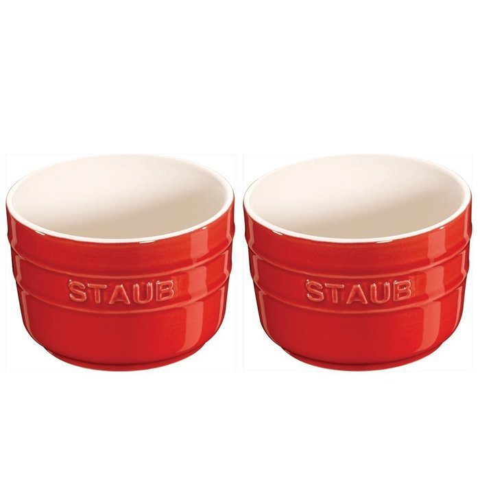 Staub Ceramic 2-pc Round Ramekin Set - Cherry