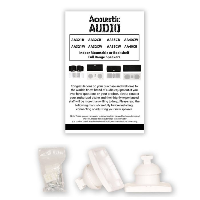 Acoustic Audio AA321W Surround Speakers, White, Set of 2