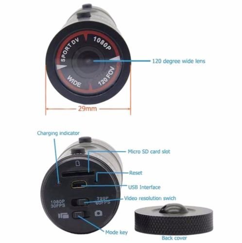 F9 HD Mini Waterproof Sports Camera bicycle Camcorder Car DVR 120 Degree Angle N3