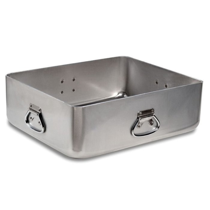 Extra Heavy Gauge Aluminum Roaster. Handles on All Four Sides 21" x 17" X 7" High. Optional Cover: See Item #68392