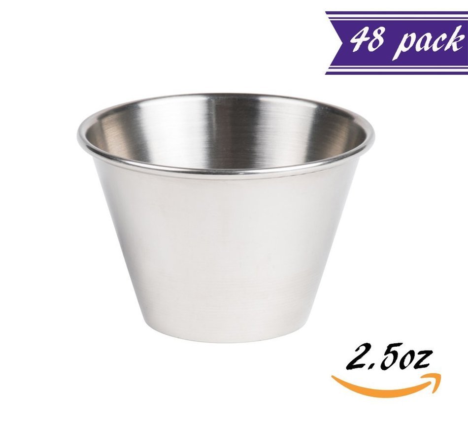 Set Of 48 Stainless Steel Portion Cups 2 5 Oz Individual Condiment set-of-48-stainless-steel-portion-cups-2-5-oz-individual-condiment