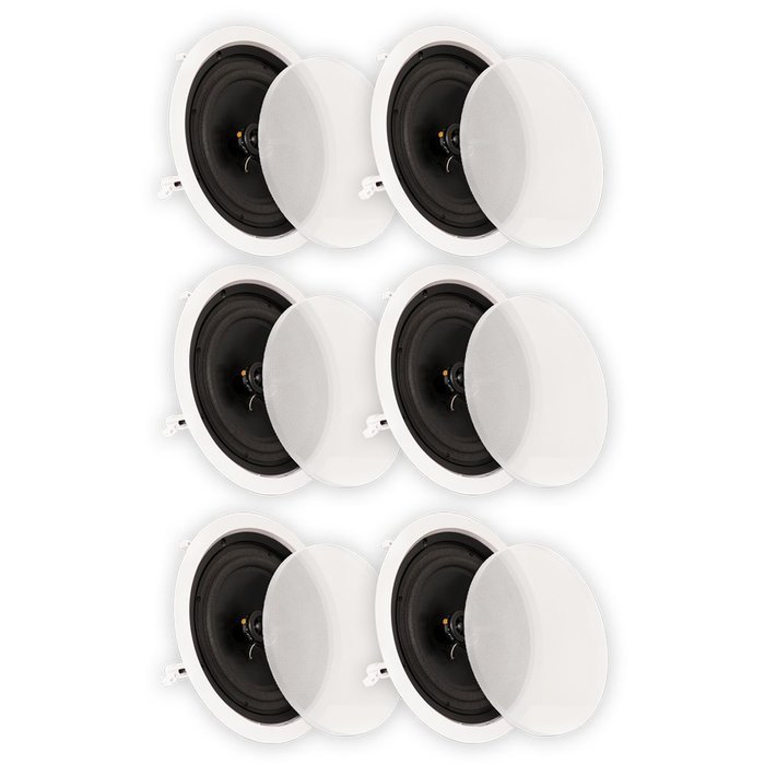 Theater Solutions CS8C In Ceiling 8" Speakers Surround Sound Home Theater 3 Pair Pack 3CS8C