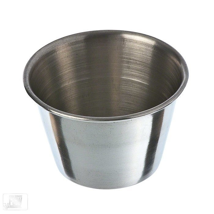 Set of 48 Stainless Steel Portion Cups 2.5 oz, Individual Condiment Sauce Cups - 2 1/2 ounces N7