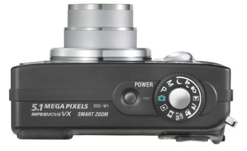 Sony Cybershot DSCW1 5MP Digital Camera with 3x Optical Zoom (Black) N2
