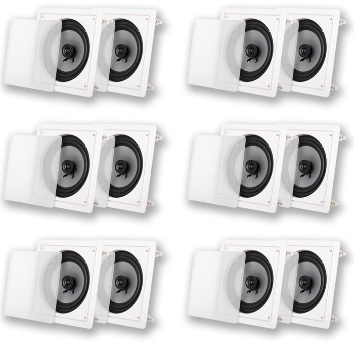 Acoustic Audio CS-I82S-6PR 300 Watt 8" 2-Way Home Theater In-Wall/Ceiling Speakers (6-Pair)